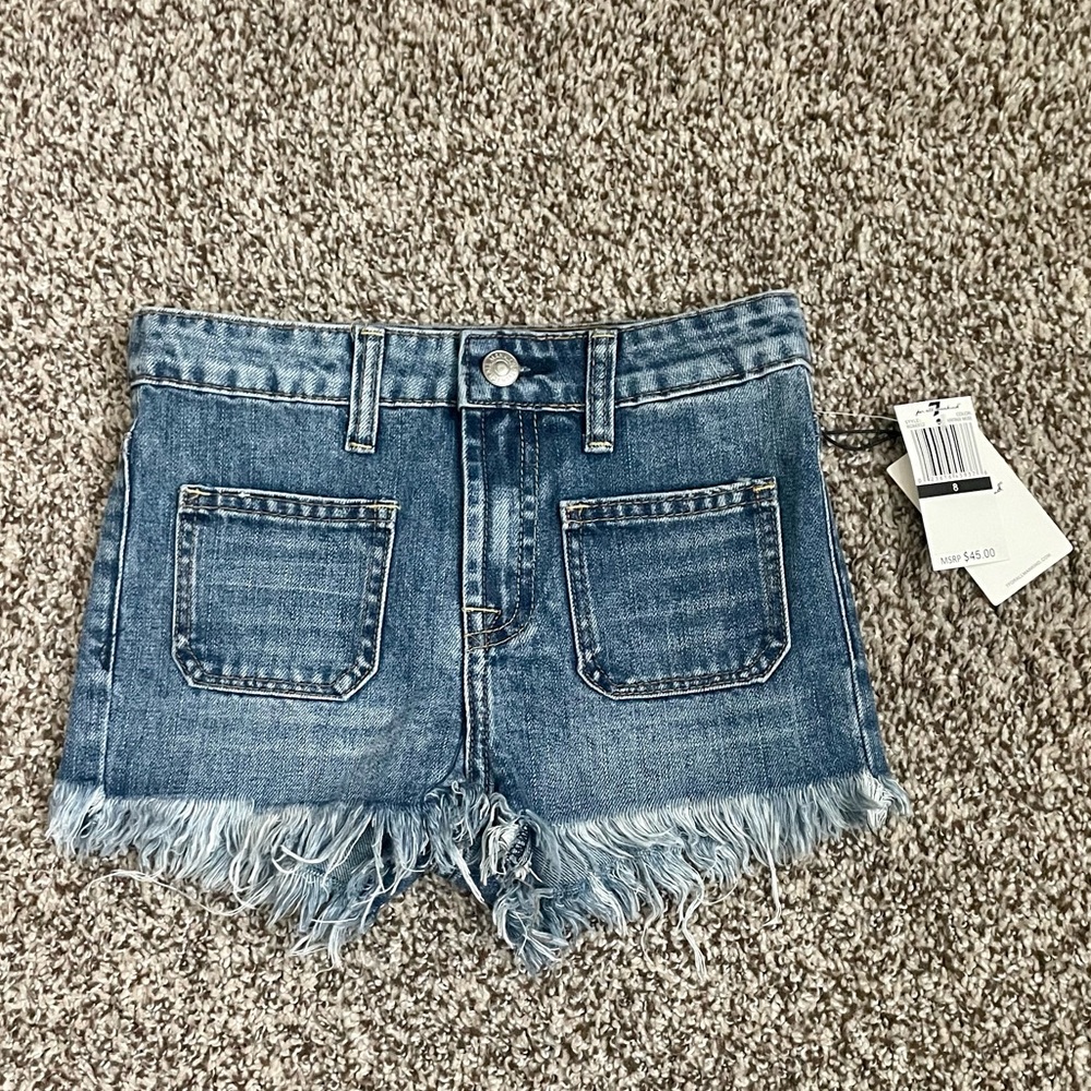 BNWT Girls 7 for all man kind jean shorts